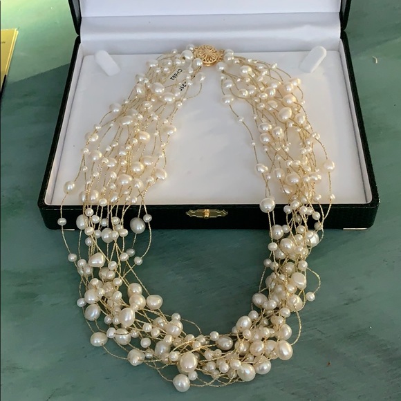 Genuine pearl multi layer necklace. NWT - Picture 1 of 5